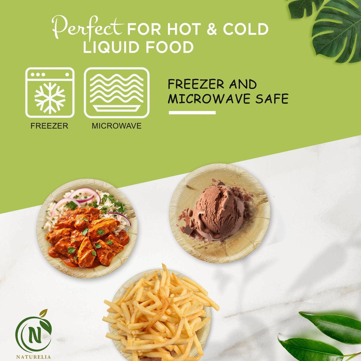 
                  
                    Naturelia 6-Inch Round Palm Leaf Disposable Bowls- Faux Wood Style Dinnerware Soup and Salad Bowl Set - 25-Pack Bundle - Microwave, Oven, and Freezer Safe - Naturelia
                  
                