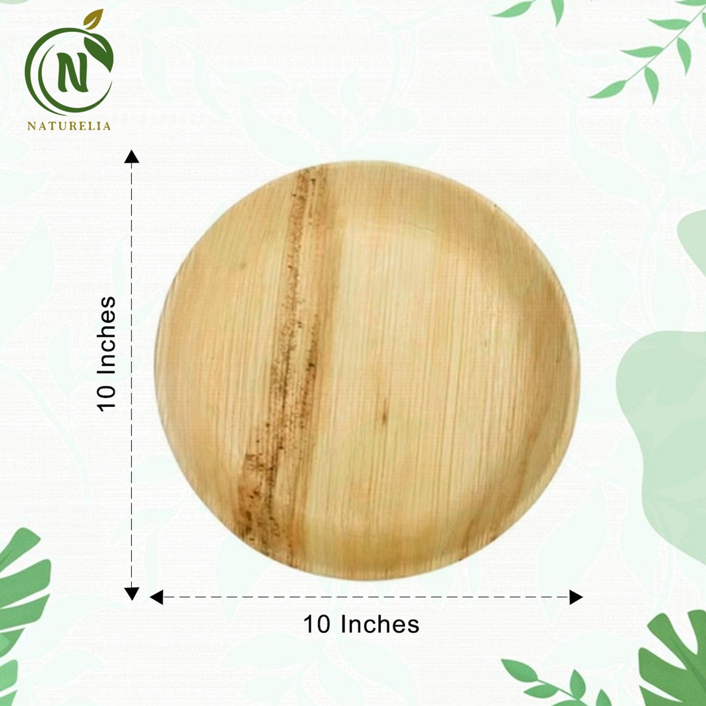
                  
                    Naturelia Palm Leaf Plates 10 Inch Round - Natural Wood Style Dinnerware - Microwave-Safe Dinner Party Plates for Wedding, Events - Sturdy Like Bamboo Plates - Naturelia
                  
                