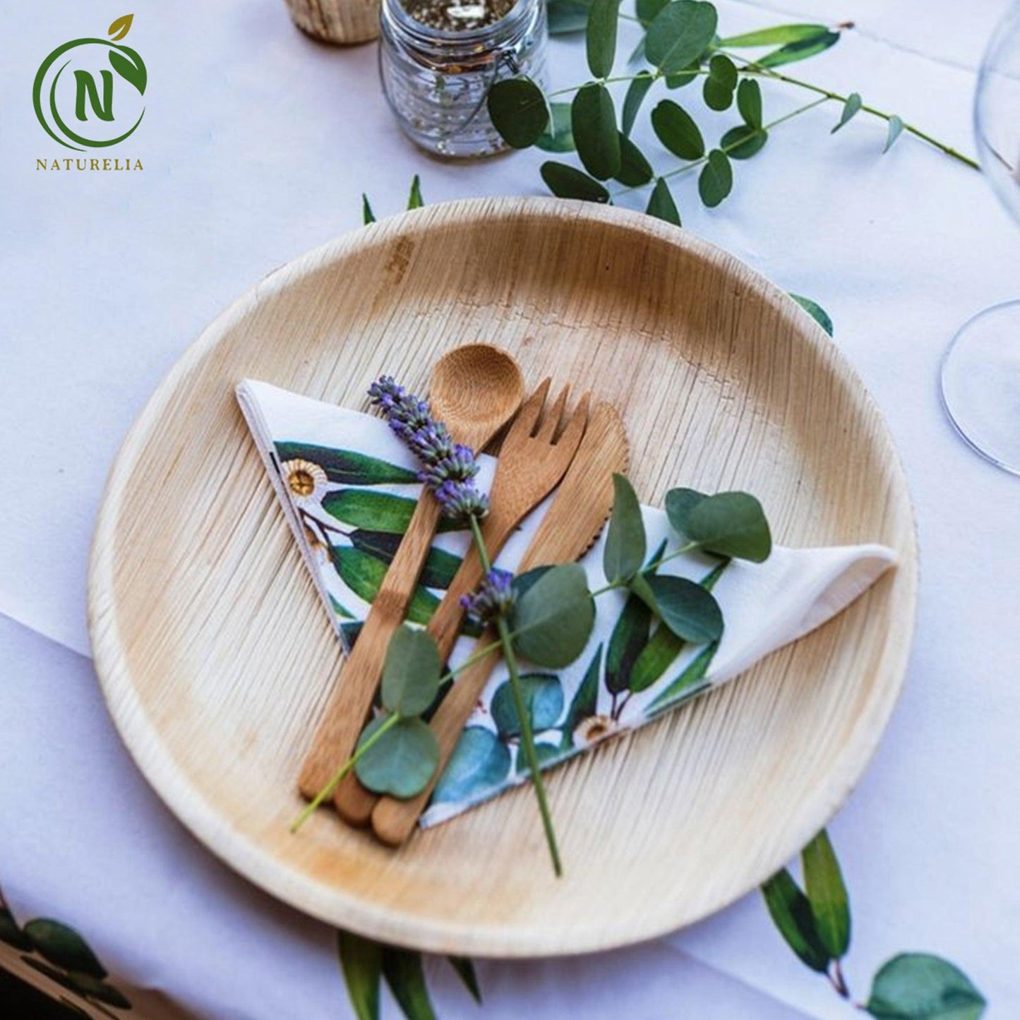 
                  
                    Naturelia Palm Leaf Plates 10 & 7 Inch Round Combo Set - Natural Wood Style Dinnerware - Microwave-Safe Dinner Party Plates for Wedding, Events - Sturdy Like Bamboo Plates - Naturelia
                  
                