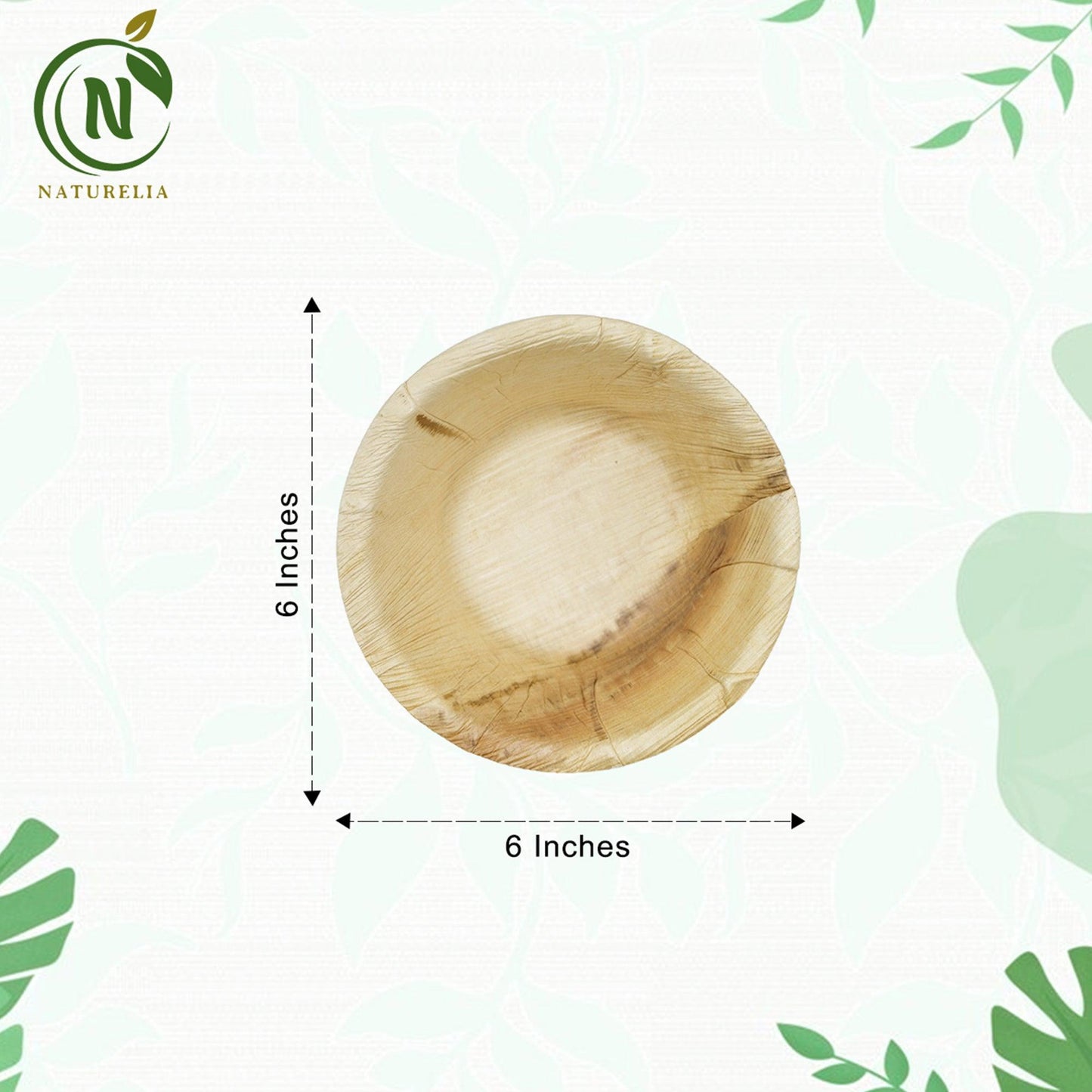 
                  
                    Naturelia 6-Inch Round Palm Leaf Disposable Bowls- Faux Wood Style Dinnerware Soup and Salad Bowl Set - 25-Pack Bundle - Microwave, Oven, and Freezer Safe - Naturelia
                  
                