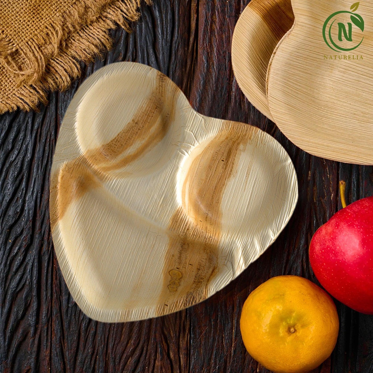 
                  
                    Naturelia Palm Leaf 10 Inch Partition Heart Kids Plates - Natural Wood Style Dinnerware - Microwave-Safe Dinner Party Plates for Wedding, Events - Sturdy Like Bamboo Plates - Naturelia
                  
                