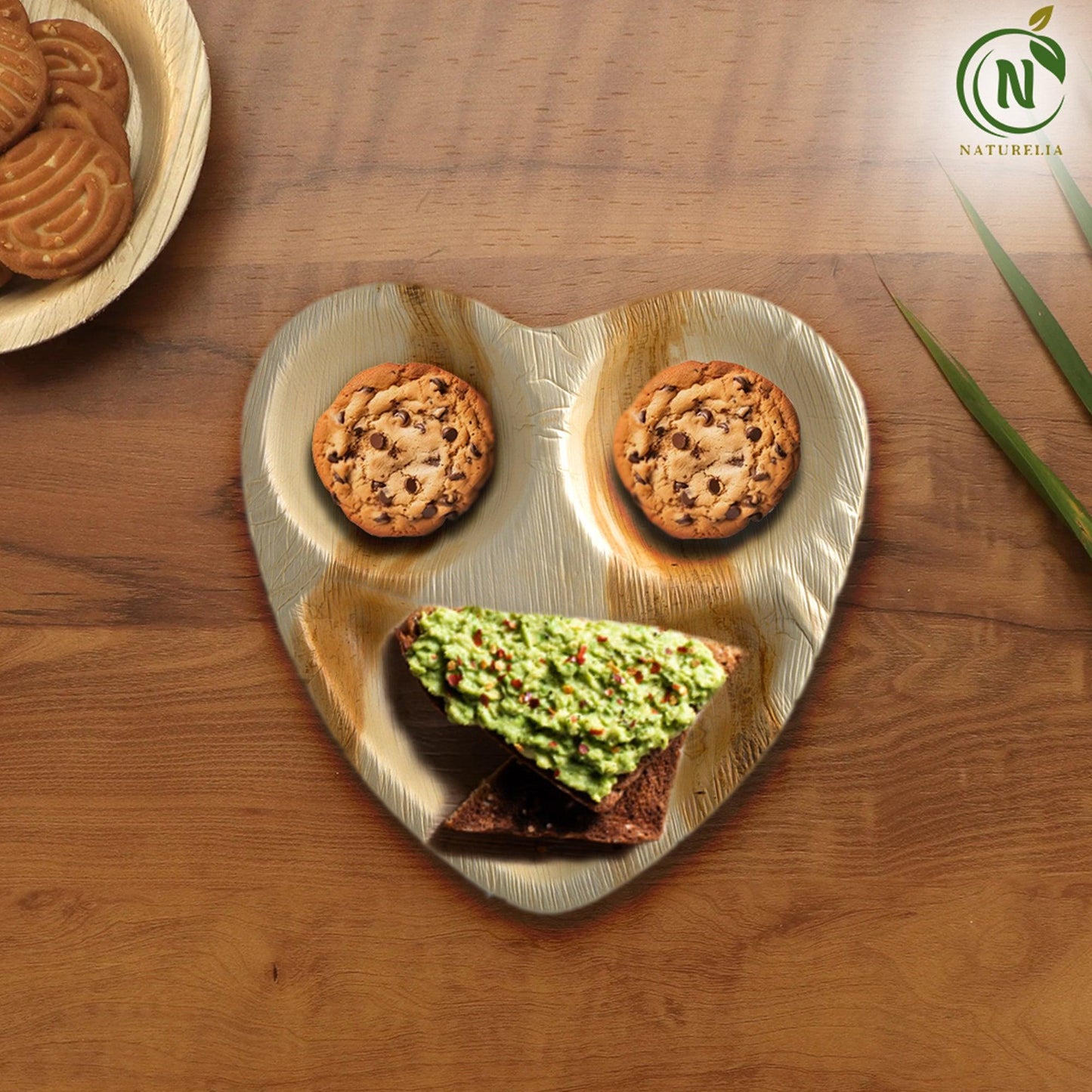 
                  
                    Naturelia Palm Leaf 10 Inch Partition Heart Kids Plates - Natural Wood Style Dinnerware - Microwave-Safe Dinner Party Plates for Wedding, Events - Sturdy Like Bamboo Plates - Naturelia
                  
                