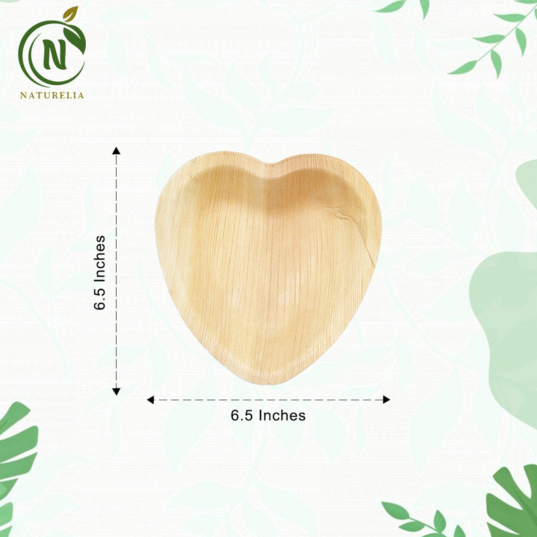 areca palm palm heart Naturelia Palm Leaf 6.5 Inch Heart Plates 25 Pack