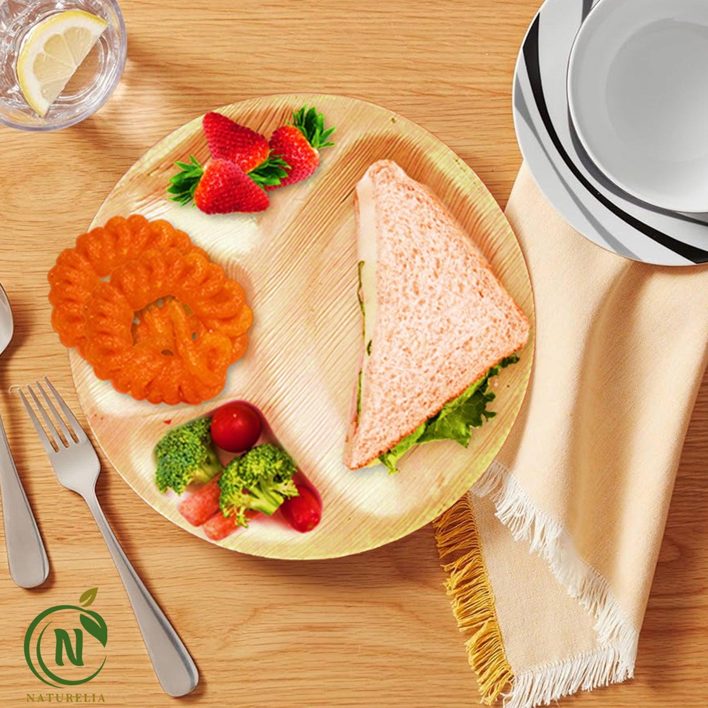 
                  
                    Naturelia Palm Leaf 12 Inch Round Partition Plates - Natural Wood Style Dinnerware - Microwave-Safe Dinner Party Plates for Wedding, Events - Sturdy Like Bamboo Plates - Naturelia
                  
                