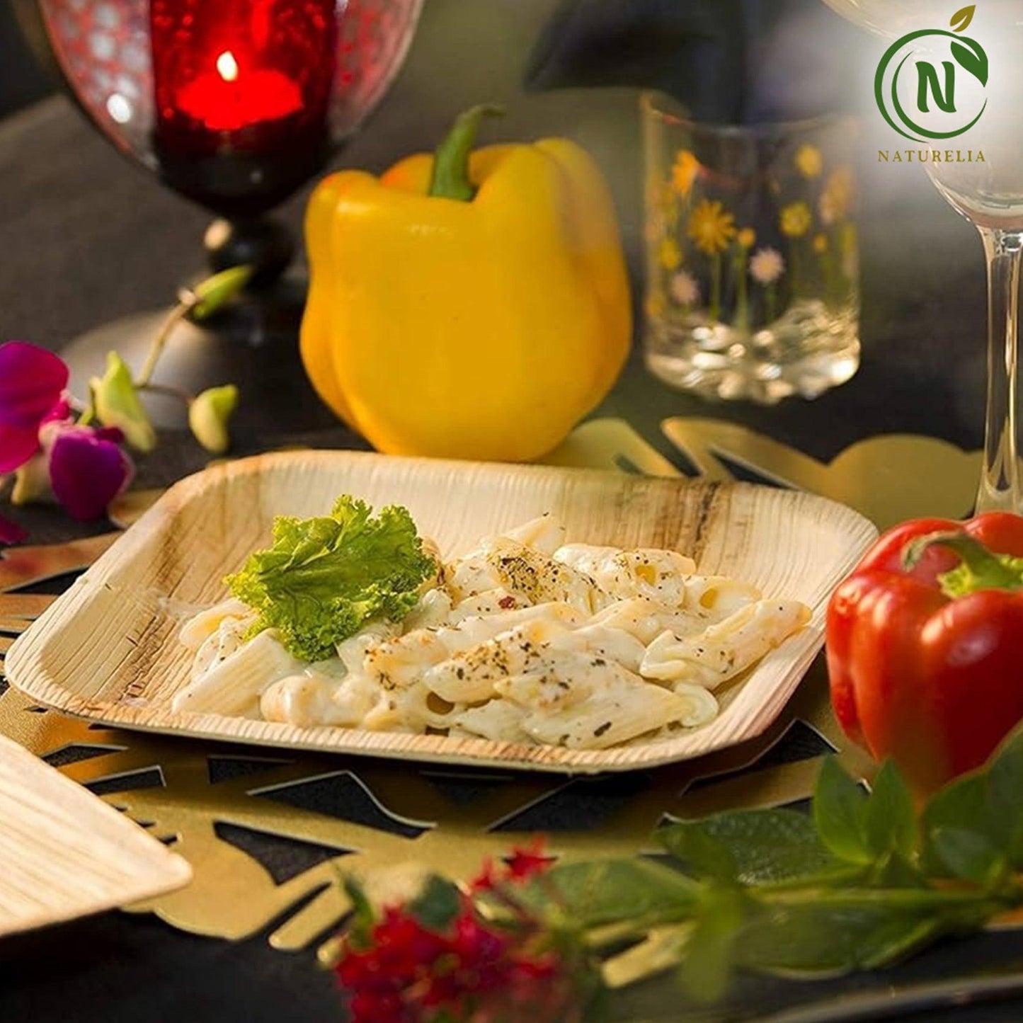 
                  
                    Naturelia Palm Leaf Plates Square 10" Deep - Natural Wood Style Dinnerware - Microwave-Safe Dinner Party Plates for Wedding, Events - Sturdy Like Bamboo Plates - Naturelia
                  
                