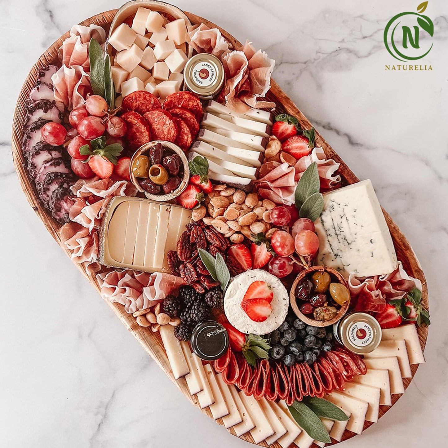 
                  
                    Naturelia 100% Compostable 22-Inch Oval Palm Leaf Disposable Platter Tray- Eco-Friendly, Biodegradable, Microwave & Oven Safe- Sustainable & Natural Cutlery Ideal for Weddings, Parties, Events
                  
                