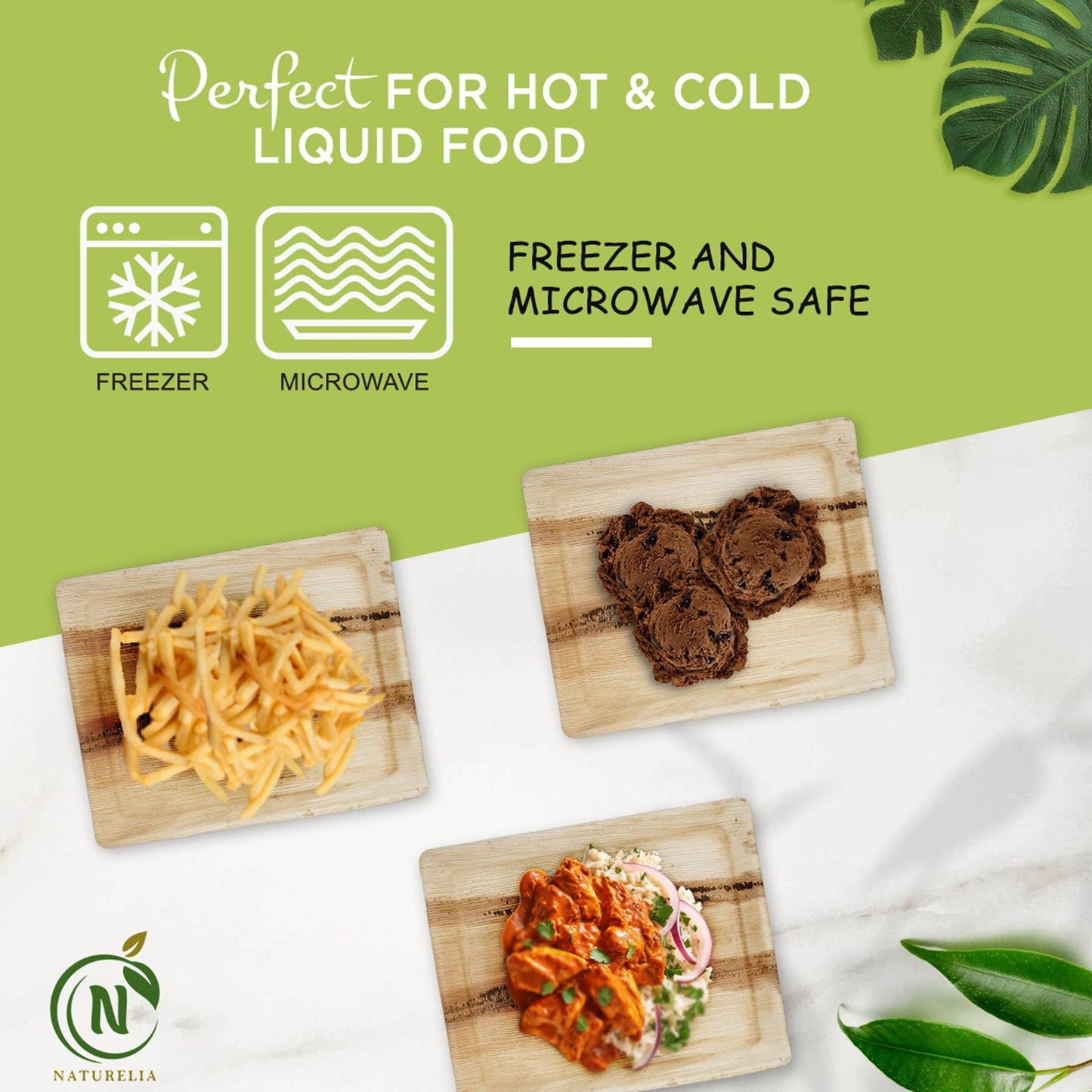 
                  
                    Naturelia Palm Leaf 13 Inch Platter Tray Set - Natural Wood Style Dinnerware - Microwave-Safe Dinner Party Tray for Wedding, Events - Sturdy Like Bamboo Tray - Naturelia
                  
                