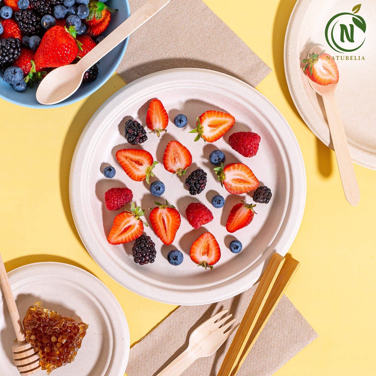 
                  
                    Naturelia Bagasse Sugarcane Plates, 7- and 11-Inch Options
                  
                