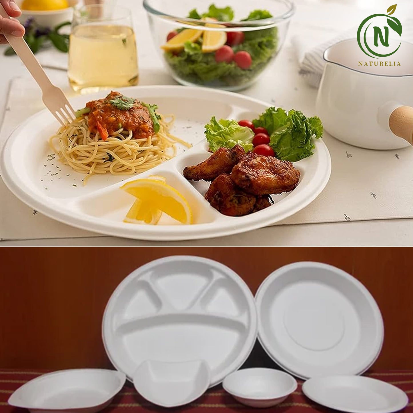 
                  
                    Naturelia Bagasse Sugarcane Plates, 7- and 11-Inch Options
                  
                