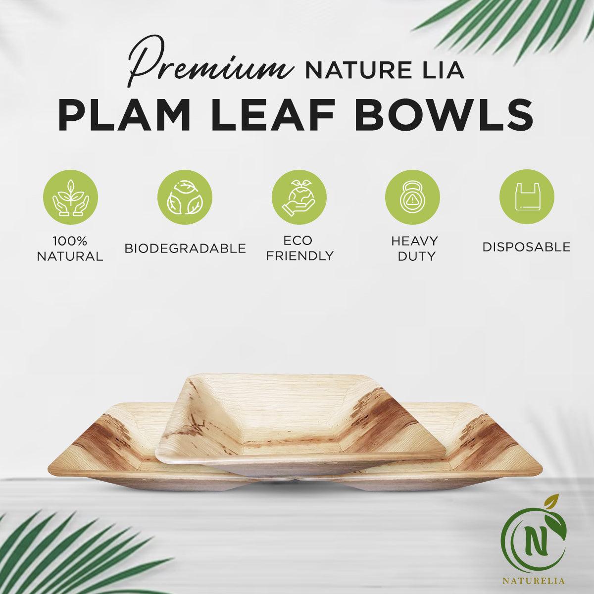 
                  
                    Naturelia 7-Inch Square Palm Leaf Disposable Bowls- Faux Wood Style Dinnerware Soup and Salad Bowl Set - 25-Pack Bundle - Microwave, Oven, and Freezer Safe - Naturelia
                  
                