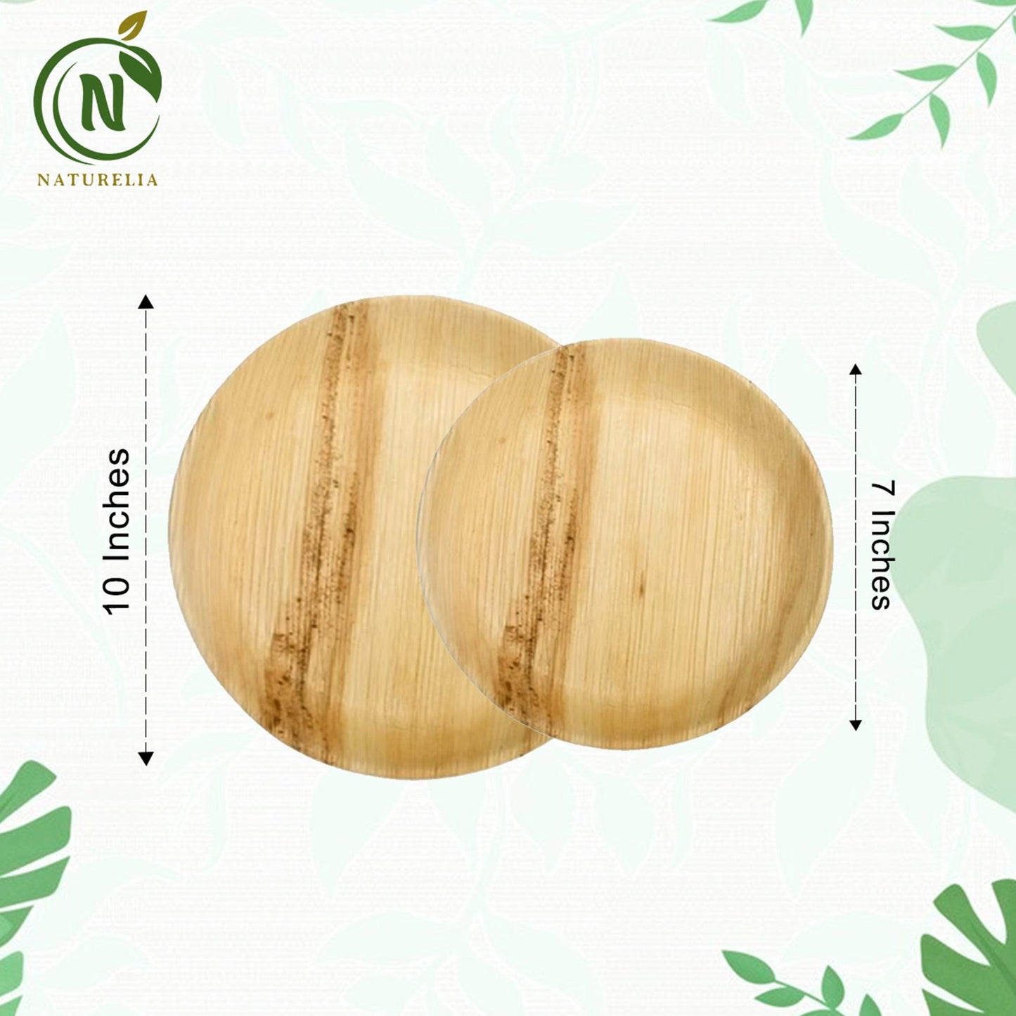 
                  
                    Naturelia Palm Leaf Plates 10 & 7 Inch Round Combo Set - Natural Wood Style Dinnerware - Microwave-Safe Dinner Party Plates for Wedding, Events - Sturdy Like Bamboo Plates - Naturelia
                  
                