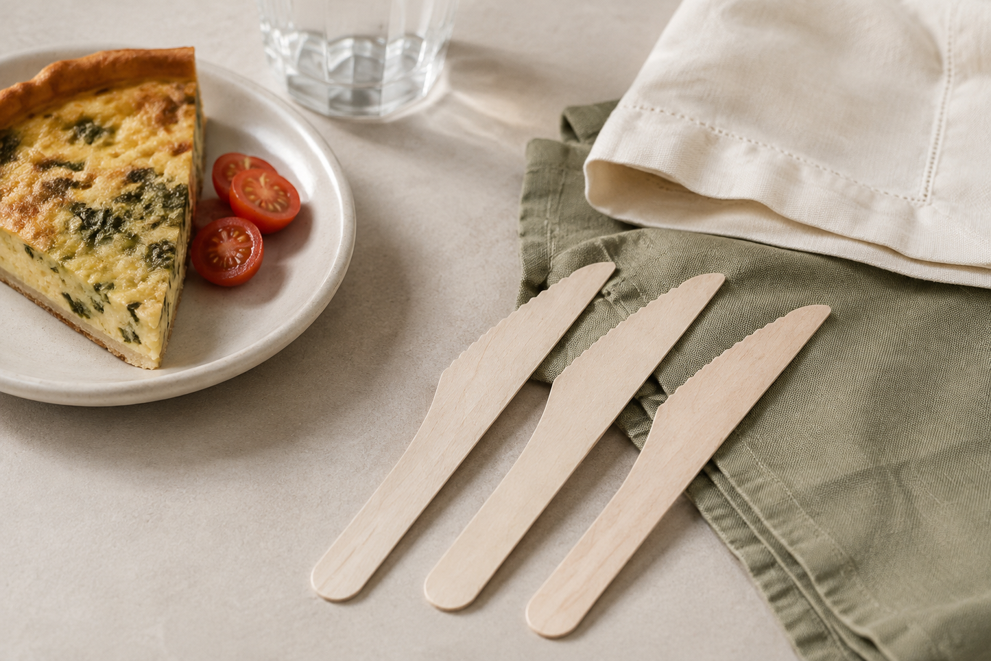 
                  
                    wood knife lifestyle styled table setting; food and props not included
                  
                