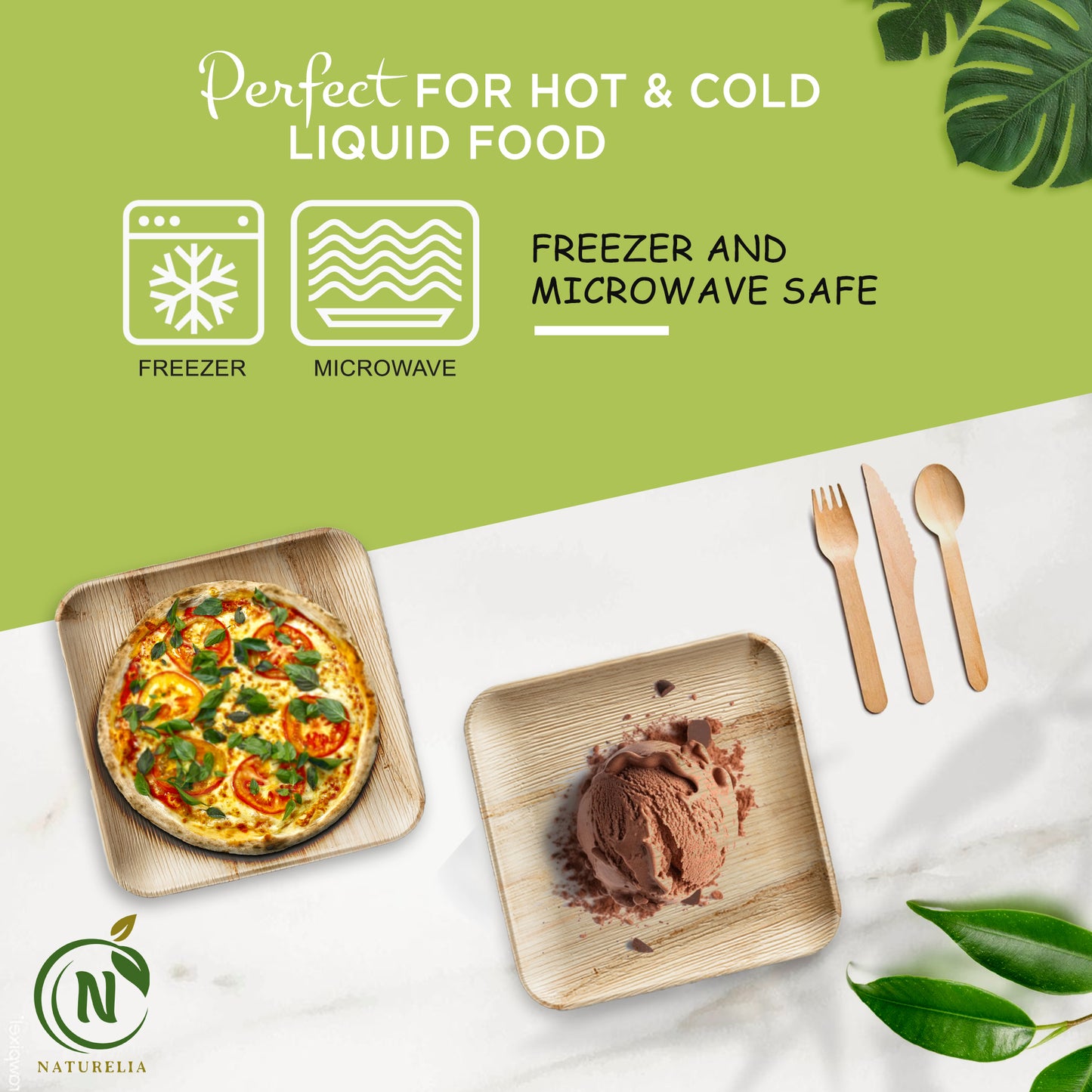 
                  
                    Naturelia Square Palm Leaf Plate and Cutlery Combo, 100 Pieces
                  
                