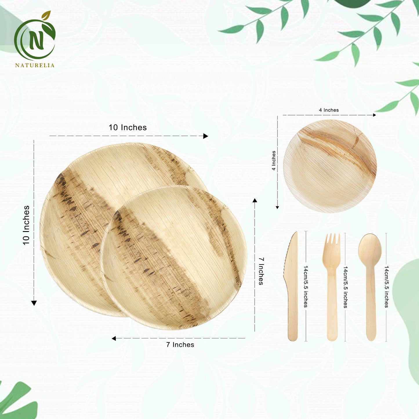 
                  
                    Naturelia Round Palm-Leaf Party Set — 120 Pieces for 20 Place Settings
                  
                